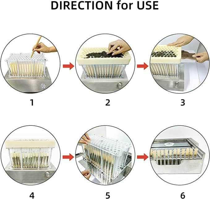 Tebaoyi 100pcs Cone Filler Rolling Machine For King Size 1 1/4 Knockbox Cone Filling Machine