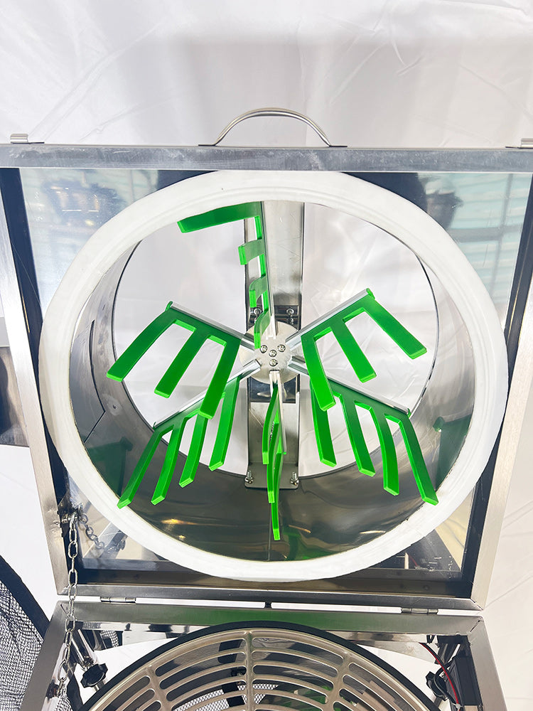 18" Replaceable Wire Grate Stainless Steel Integrated Triple Blade Hydroponic Wet Leaf Bud Trimmer