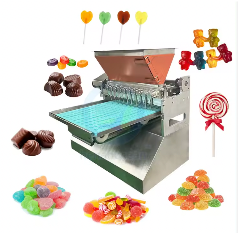 Automatic Gummy Machine Filling Depositor Maker Ball Bear Soft Sugar Mint Jelly Lollipop Small Hard Gummy Bear Candy Making Machine