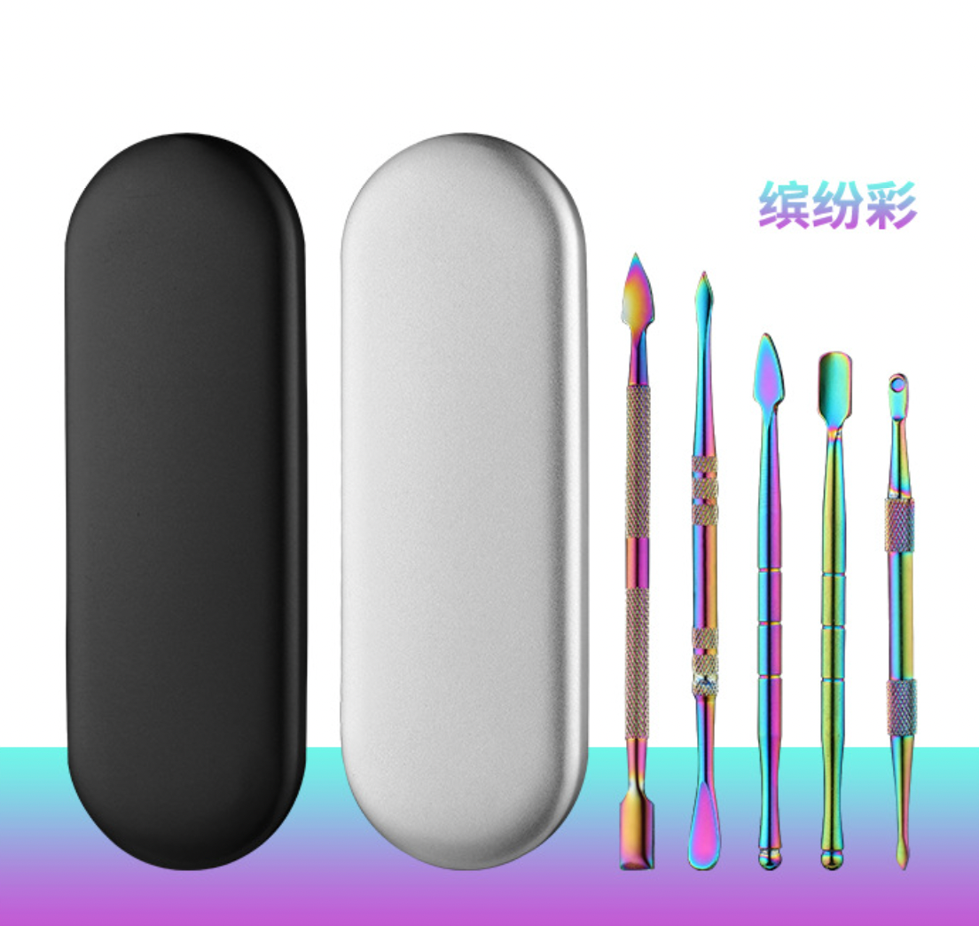 Smoking Accessories with 5ml Silicone Oil Container for Banger Waterpipe Stainless Steel Titanium Carving Tool Wax DAB Tool Set