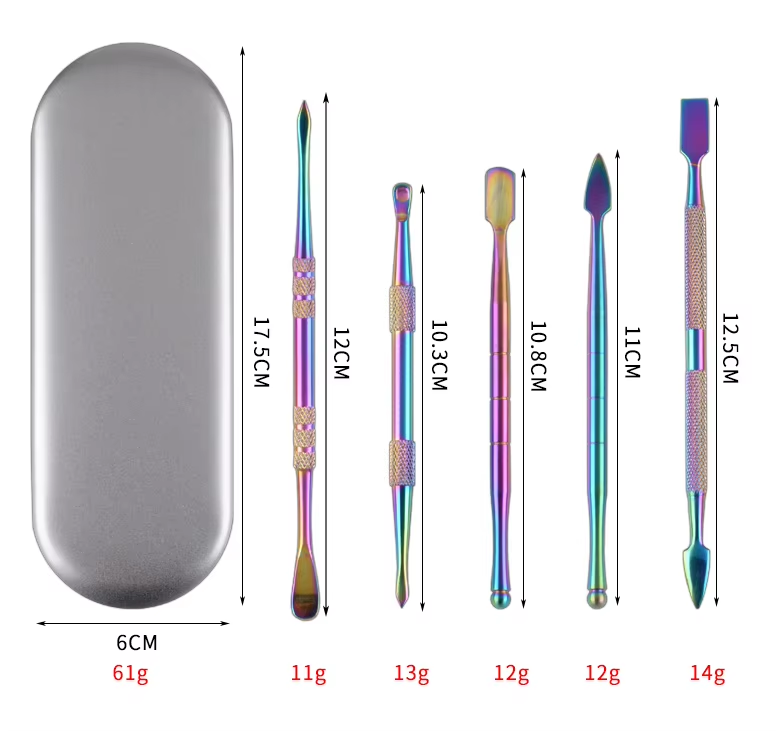 Smoking Accessories with 5ml Silicone Oil Container for Banger Waterpipe Stainless Steel Titanium Carving Tool Wax DAB Tool Set