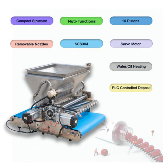 Automatic Gummy Depositing EquipmentJelly Lollipop Chocolate Making Machine For Candy Maker Producing Sweet Small Scale