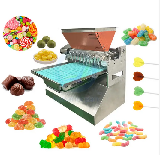 Automatic Gummy Machine Filling Depositor Maker Ball Bear Soft Sugar Mint Jelly Lollipop Small Hard Gummy Bear Candy Making Machine